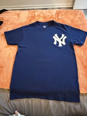 Majestic Navy Tee with Red & White Logo